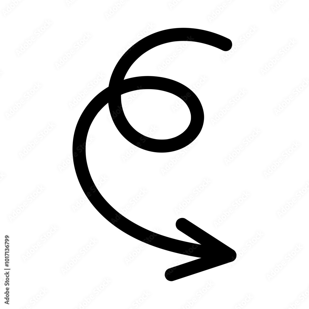 Hand-drawn curved arrow shape. Vector icon isolated on transparent background Hand-drawn curved arrow shape. Vector icon isolated on transparent background