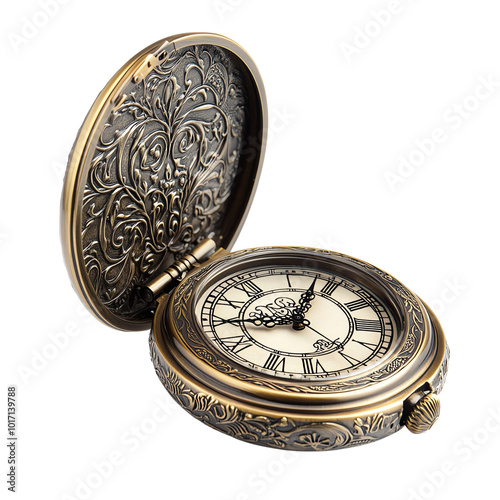 Elegant antique pocket watch with intricate floral designs, showcasing timeless craftsmanship and vintage charm in a classic style.