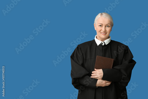 Mature female judge with bo...