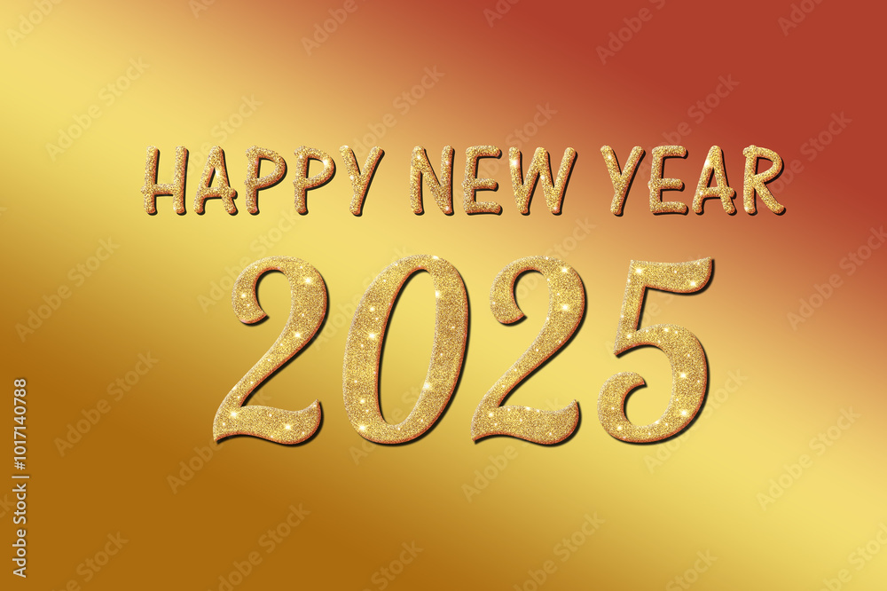 new year golden glitter numbers 2025 celebration on red gold background new year golden glitter numbers 2025 celebration on red gold background