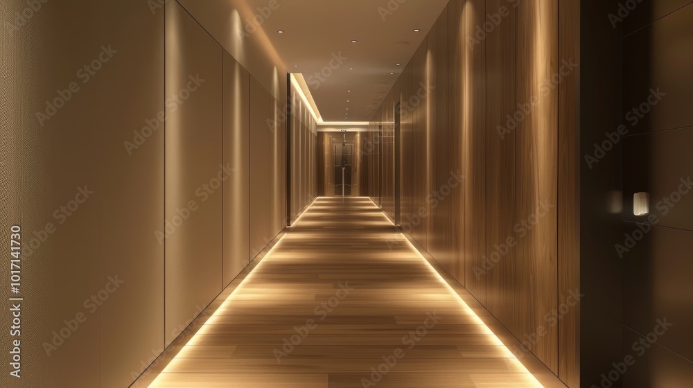 Contemporary Corridor with Built-in Lighting Contemporary Corridor with Built-in Lighting