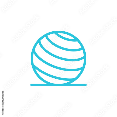 Pilates ball icon. Isolated on white background. From blue icon set.