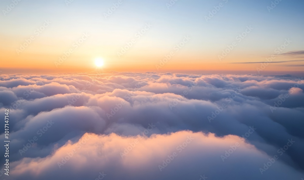 The sky is filled with clouds, creating a sense of calm and serenity The sky is filled with clouds, creating a sense of calm and serenity