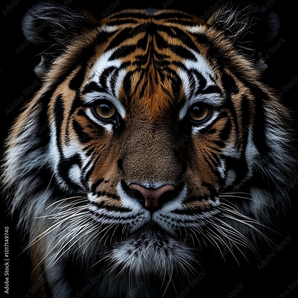 Stunning Tiger Face Captured in High Definition Displaying Bold Stripes and Sharp Eyes picture Stunning Tiger Face Captured in High Definition Displaying Bold Stripes and Sharp Eyes picture