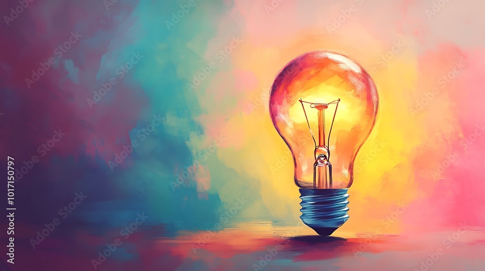 Radiant Neon Burst Lighting Up Two Bulbs In Vivid Colors Image Radiant Neon Burst Lighting Up Two Bulbs In Vivid Colors Image