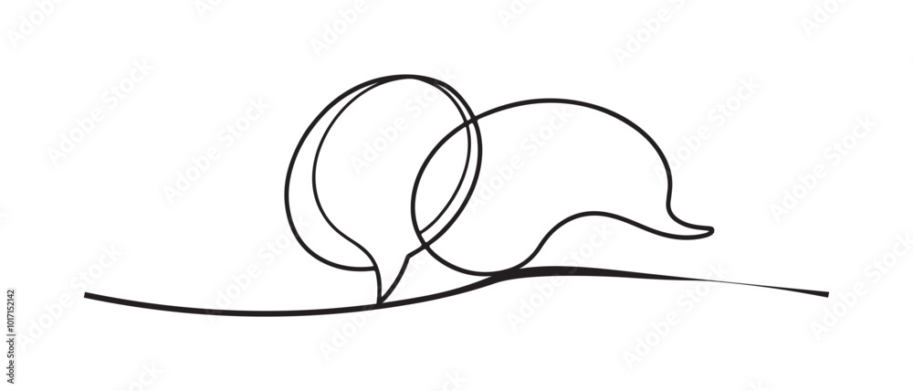 continuous single line drawing of two speech bubbles, conversation symbol line art vector illustration continuous single line drawing of two speech bubbles, conversation symbol line art vector illustration