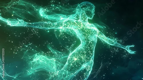 Futuristic Glowing Figure - Seamless Looping Background Video