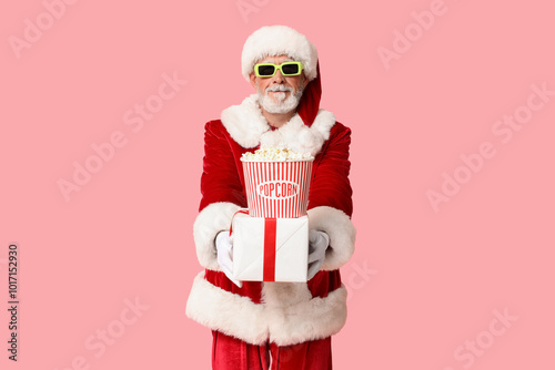 Santa claus in 3D glasses h...
