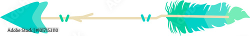 Boho style hunting arrow with feather bohemian