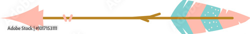 Boho style hunting arrow with feather bohemian