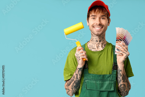 Handsome male painter with ...
