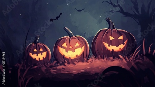 Cute and Funny Halloween Background, Lo-Fi Style