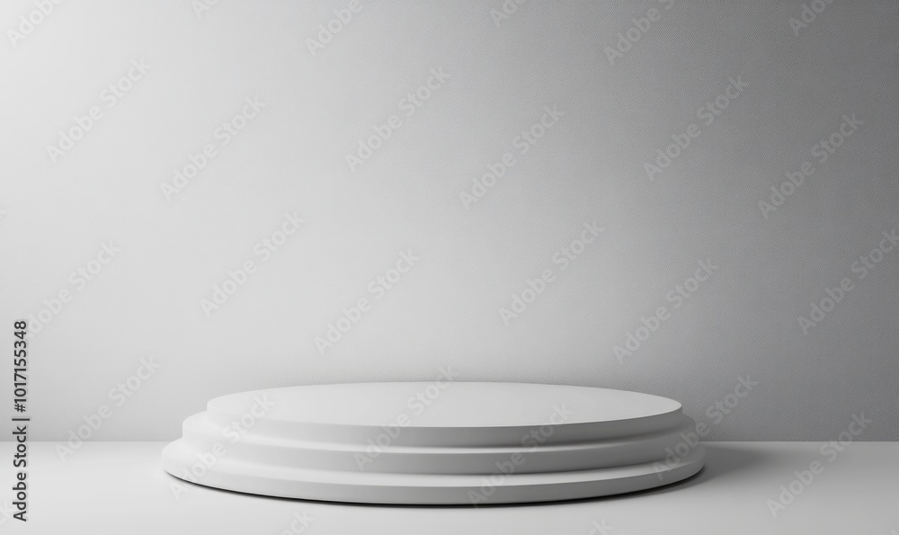 Abstract empty white podium on grey background. Abstract empty white podium on grey background.