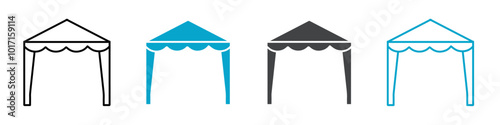 tent icon Vector outline sign