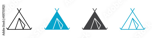 tent icon Vector outline sign