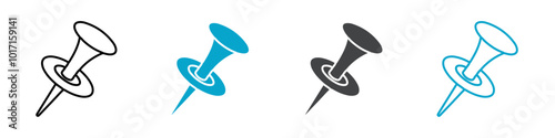 thumb pin icon Vector outline sign