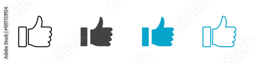 thumbs up icon Vector outline sign