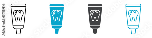 tooth paste Vector outline sign