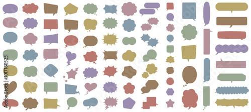 ポップで使いやすい！ニュアンスカラーの吹き出しセット（ふきだし　見出し　タイトル）