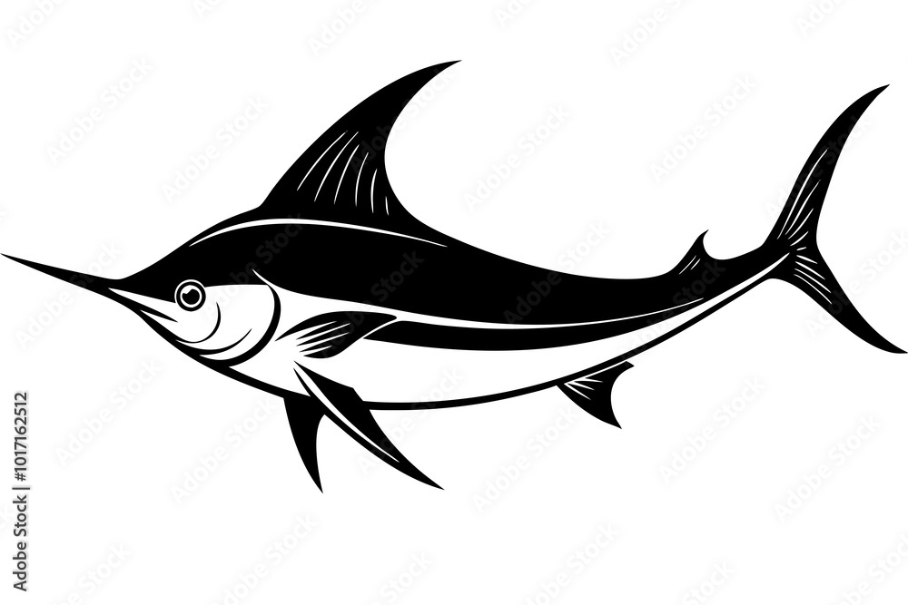 Blue Marlin silhouette vector illustration Blue Marlin silhouette vector illustration
