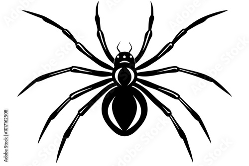 Black Widow Spider silhouette vector illustration