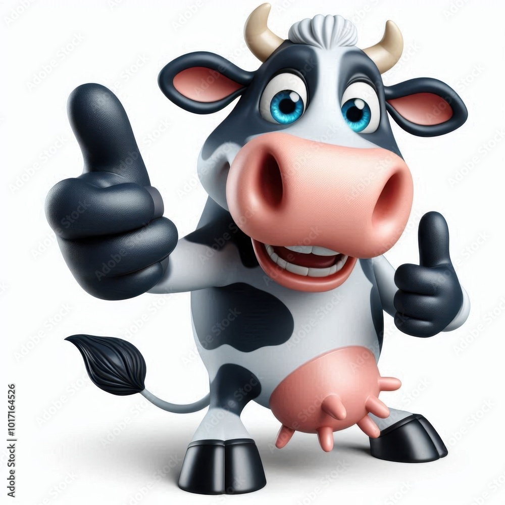 Naklejka premium cow isolated on white background