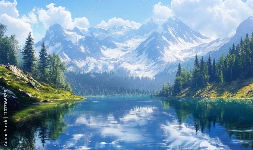 Fototapeta premium lake in mountains