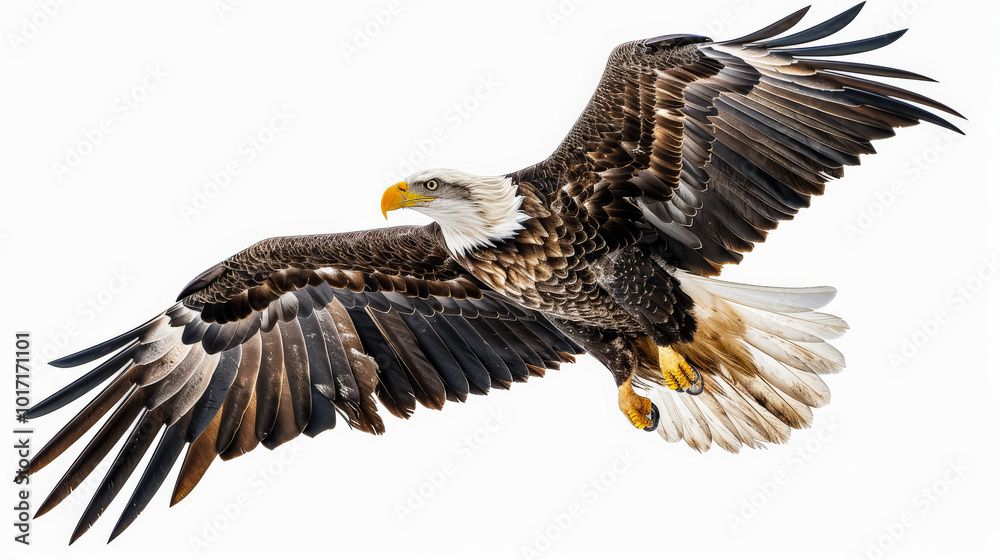Obraz premium Large eagle is flying in the sky
