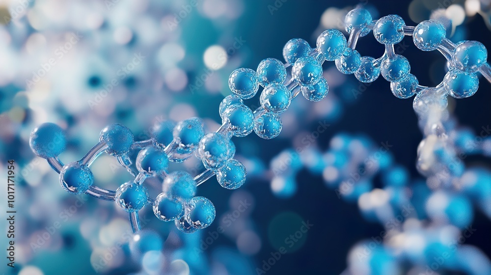 Abstract 3D Rendering of a DNA Molecule - Science Background