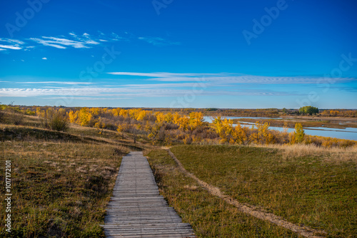 Autumn hike by the river