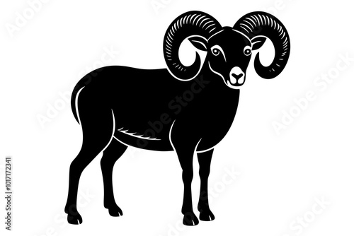 Bighorn Sheep silhouette vector illustration