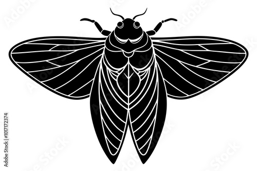 Cicada silhouette vector illustration