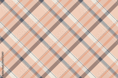 Pyjamas seamless texture pattern, platform fabric check vector. Mid tartan plaid background textile in light and white colors.
