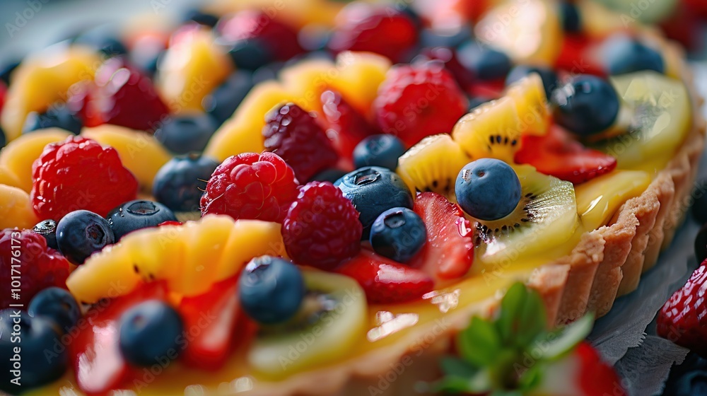 Fruit Tart with Fresh Berries and Kiwi Fruit Tart with Fresh Berries and Kiwi