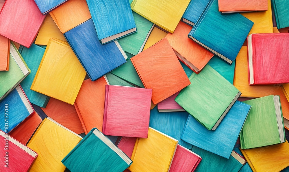 Fototapeta premium Colorful books pattern. Back to school concept