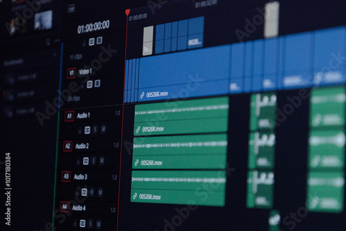 Obraz na płótnie Timeline video editing program post-production video editing professional video editing. Concept: Video editing. w salonie