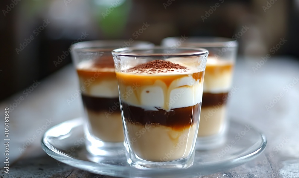 Vietnamese coffee with condensed milk in glass cups Vietnamese coffee with condensed milk in glass cups
