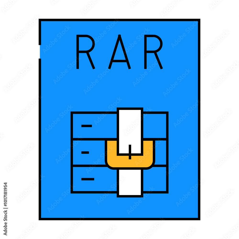 rar file format document line icon vector. rar file format document sign. isolated symbol illustration rar file format document line icon vector. rar file format document sign. isolated symbol illustration
