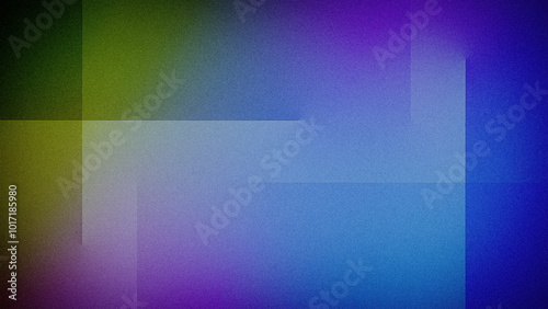 Tableau sur toile A vibrant abstract gradient blending green, purple, and blue tones, featuring a geometric pattern and grainy texture