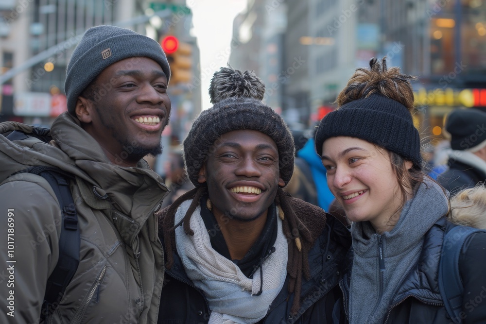 Group of diverse people having fun in New York City, USA. Group of diverse people having fun in New York City, USA.