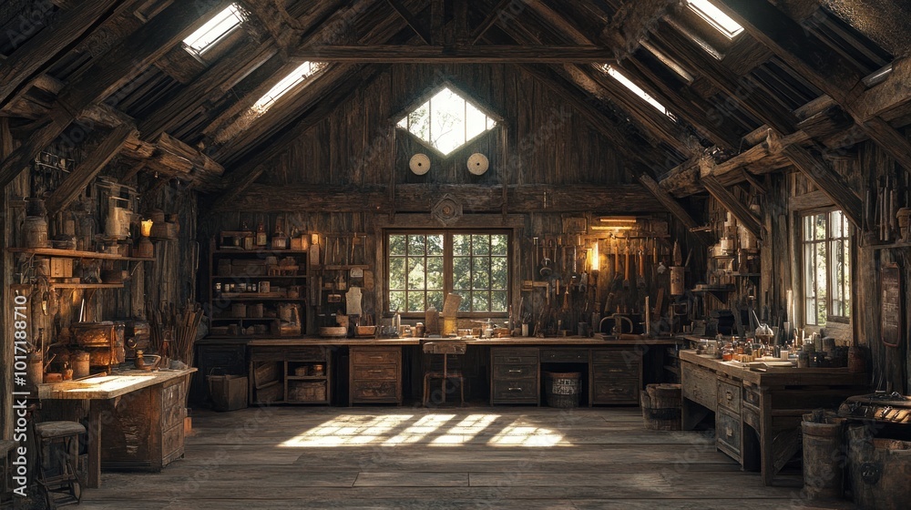 Fototapeta premium Rustic Workshop Interior