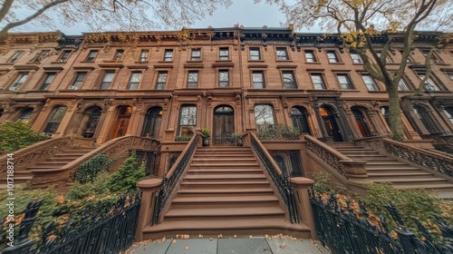 Brownstone Row in Brooklyn