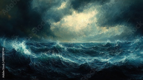Stormy Sea Painting