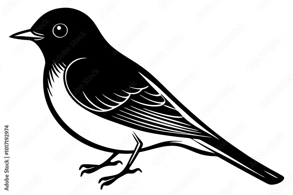 Fototapeta premium Eastern Bluebird silhouette vector illustration