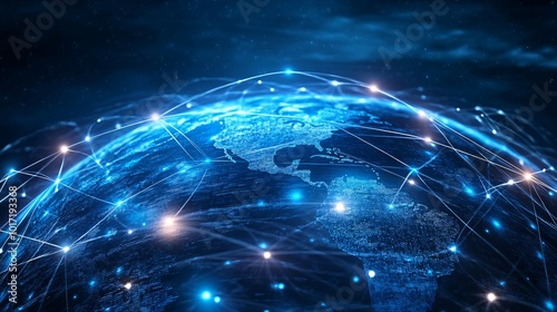 Digital Earth with Interconnected Network Lines