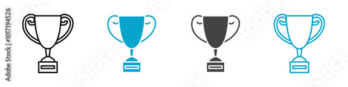 trophy icon Simple vector set isolated