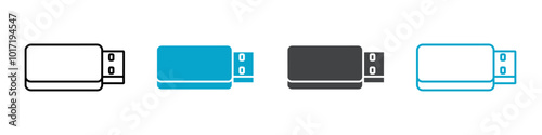 usb icon Simple vector set isolated
