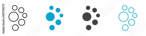 water bubbles icon Simple vector set isolated