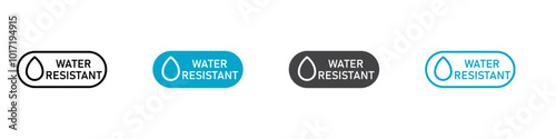 water resistant icon Simple vector set isolated