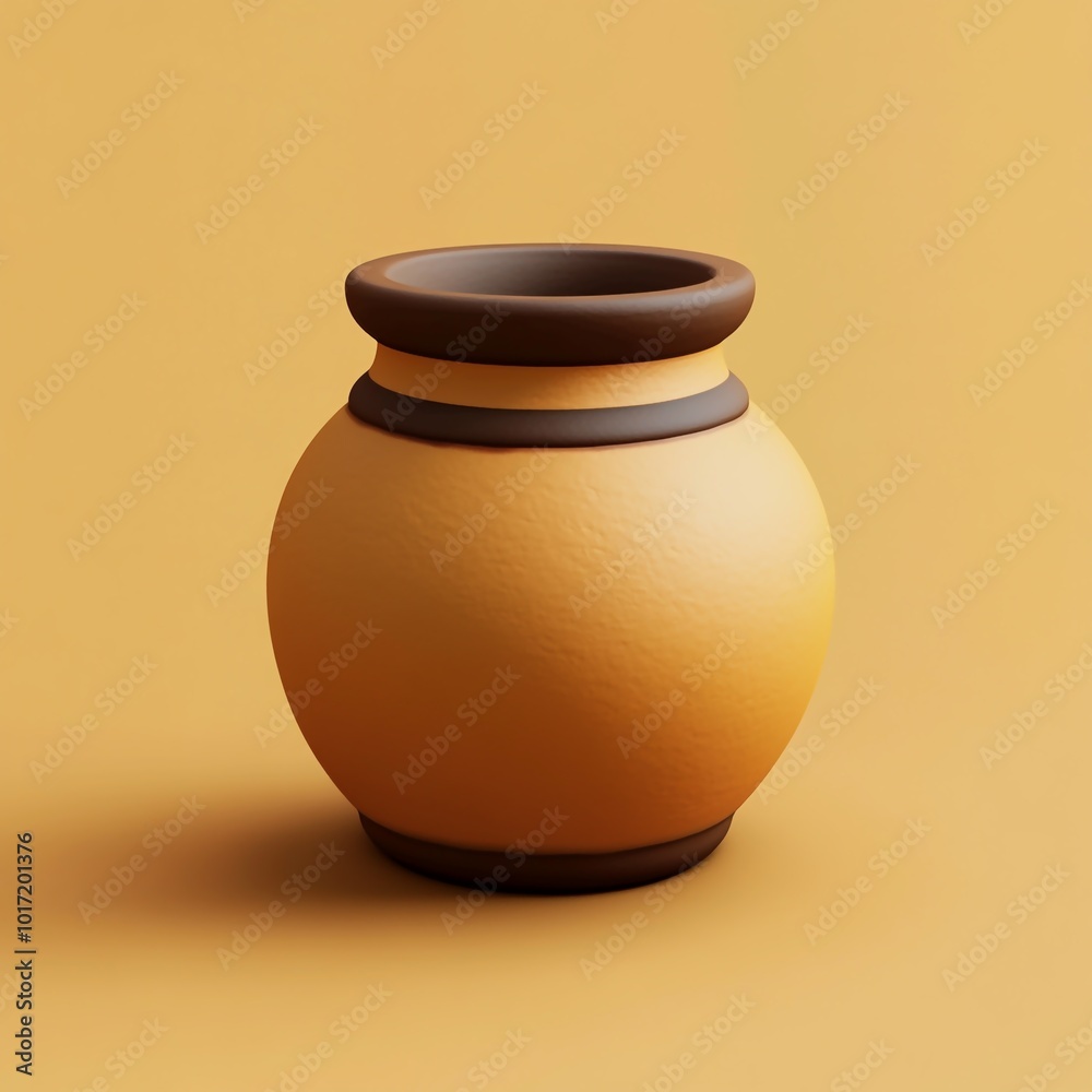 3D Primitive Pottery Icon: Early Clay Vessel Design Illustration Logo 3D Primitive Pottery Icon: Early Clay Vessel Design Illustration Logo